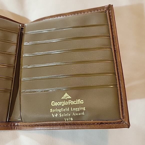 Vintage 1978 Georgia Pacific Wallet Inscribed Springfield Logging Safety Award - Picture 7 of 7